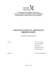 Logistics company „Hoptrans“ presentation 1