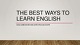 The best ways to learn english