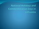 National Holidays and Commemorative Days in Lithuania