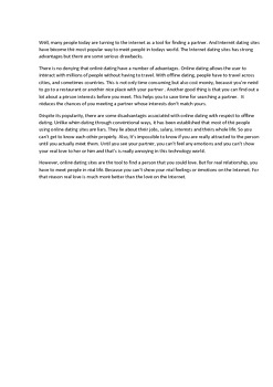 online dating essay