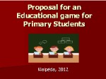 Proposal for an educational game for primary students 1