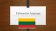 Lithuanian language presentation