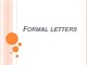 Formal letters