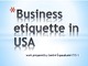 Business etiquette in USA