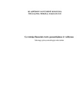 Gyventojų finansinio turto panaudojimas ir valdymas 1