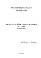 Generalinės miškų urėdijos apskaitos politika 1