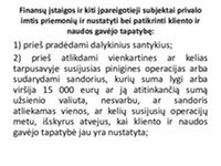 Pinigų plovimo ir (ar) teroristų finansavimo prevencijos priemonės 2