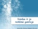 Vanduo ir jo reikšmė