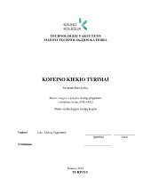 Kofeino kiekio tyrimai 1