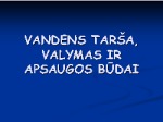 Vandens tarša, valymas ir apsauga 1
