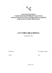 Gyvybės draudimas referatas 1