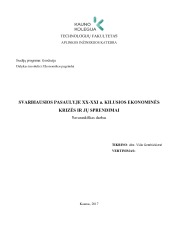 Svarbiausios pasaulyje kilusios ekonominės krizės ir jų sprendimai 1