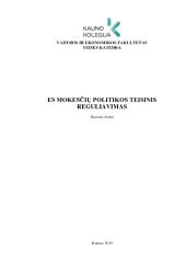 ES mokesčių politikos teisinis reguliavimas 1
