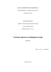 Vartotojo elgsena ir naudingumo teorija 1