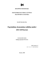 Pagrindinių ekonominių rodiklių analizė 2015-2019 metais 1