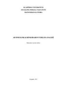 AB DNB bankas rinkodaros veiklos analizė 1