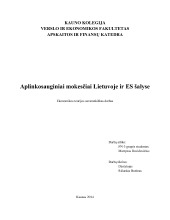 Aplinkosauginiai mokesčiai Lietuvoje ir ES šalyse 1