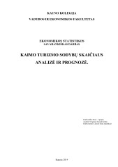 Kaimo turizmo sodybų skaičiaus analizė ir prognozė referatas 1