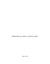 Elektronika, jos šakos, vystymosi raida 1
