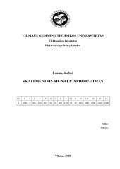 Skaitmeninių signalų apdorojimas Nr. 1 1