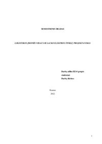 Logistikos įmonės vidaus ir lauko elektros tinklų projektavimas 1