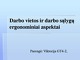 Darbo vietos ir darbo sąlygų ergonominiai aspektai