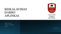 Reikalavimai darbo aplinkai skaidrės 1