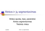 Rinkos ir jų segmentavimas 1