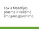 Kokia filosofijos prasmė ir reikšmė žmogaus gyvenime?