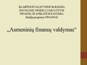 seimos finansu valdymas