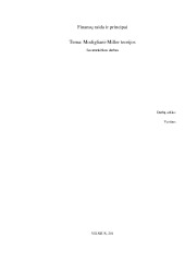 Modigliani - Miller teorijos 1