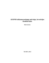 DNB banko teikiamų paslaugų apžvalga, investicijos modeliavimas 1