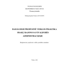 Baigiamoji profesinė veiklos praktika trakų rajono savivaldybės administracijoje 1