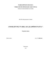 AB „Klaipėdos nafta“ Atsiskaitymų tvarka 1