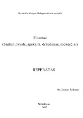 Finansai bankininkystė, apskaita, draudimas, mokesčiai 1