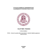 Akcizai ir jų įtaka šalies ekonomikai ir valstybės biudžeto pajamoms atskirose šalyse 1