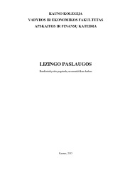 Lizingo paslaugos Bankininkystės pagrindų savarankiškas darbas 1