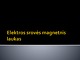 Elektros srovės magnetinis laukas ir jo veikimas