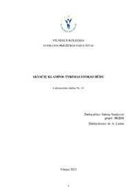 Skysčių klampos tyrimas Stokso metodu 1
