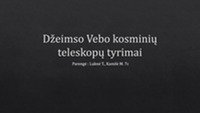 Džeimso Vebo teleskopų tyrimai 1