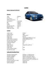 Automobilio Subaru Impreza GC analizė, variklio galia 1
