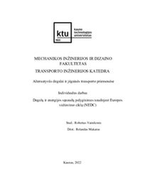 Degalų ir energijos sąnaudų palyginimas naudojant Europos važiavimo ciklą (NEDC) 1