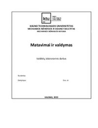 Matavimai ir valdymas: Valdikliai 1