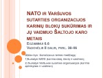 NATO ir Varšuvos sutarties organizacijos karinių blokų sukūrimas ir jų vaidmuo Šaltojo karo metais 1