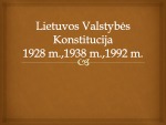 Lietuvos Valstybės Konstitucija 1