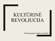 Kultūrinė revoliucija projektas 