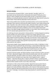 Pasirinkto straipsnio recenzija „Aušroje“ 1