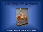 Kasdieninio riterio gyvenimas 1