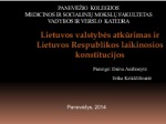 Lietuvos valstybės atkūrimas ir LR laikinosios konstitucijos 1