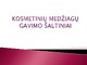 Kosmetologija Kosmetinių medžiagų gavimo šaltiniai